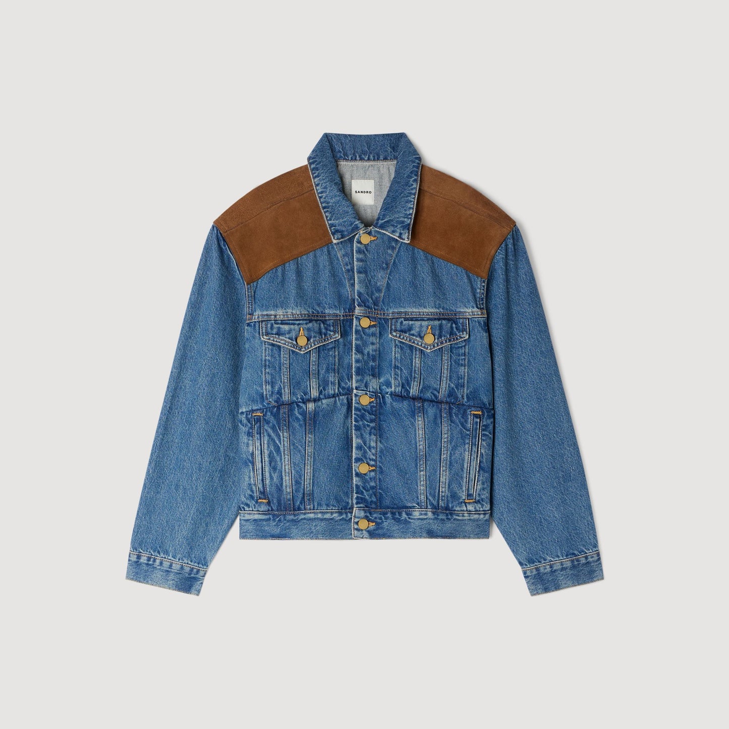 Colorado Denim And Suede Jacket Light Blue Jean