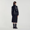 Kim Oversized leather jacket Black
