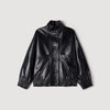 Kim Oversized leather jacket Black
