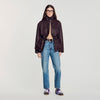 John Oversized leather collar jacket Bordeaux