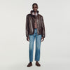 Joghen Oversized leather jacket Brown