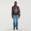Joghen Oversized leather jacket Brown