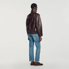 Joghen Oversized leather jacket Brown