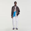 Quinn Satin-look jacket with polo collar Brown