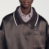 Quinn Satin-look jacket with polo collar Brown