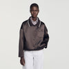 Quinn Satin-look jacket with polo collar Brown