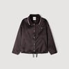 Quinn Satin-look jacket with polo collar Brown