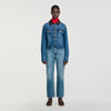 Benjamin Denim jacket with leather collar Blue Jean