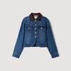 Benjamin Denim jacket with leather collar Blue Jean
