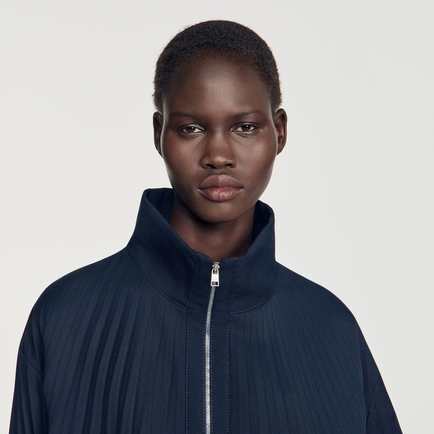 Indigo Pleated jacket Navy Blue