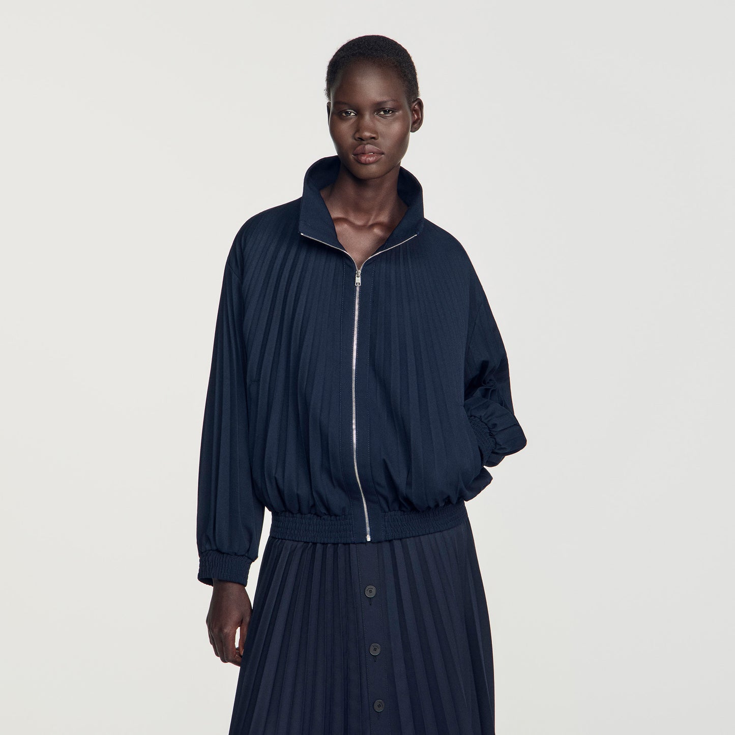 Indigo Pleated jacket Navy Blue