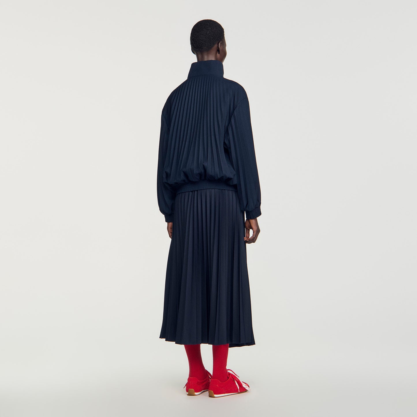 Indigo Pleated jacket Navy Blue