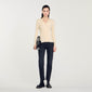 Gabrielle Fine Ribbed Knit Cardigan Ecru