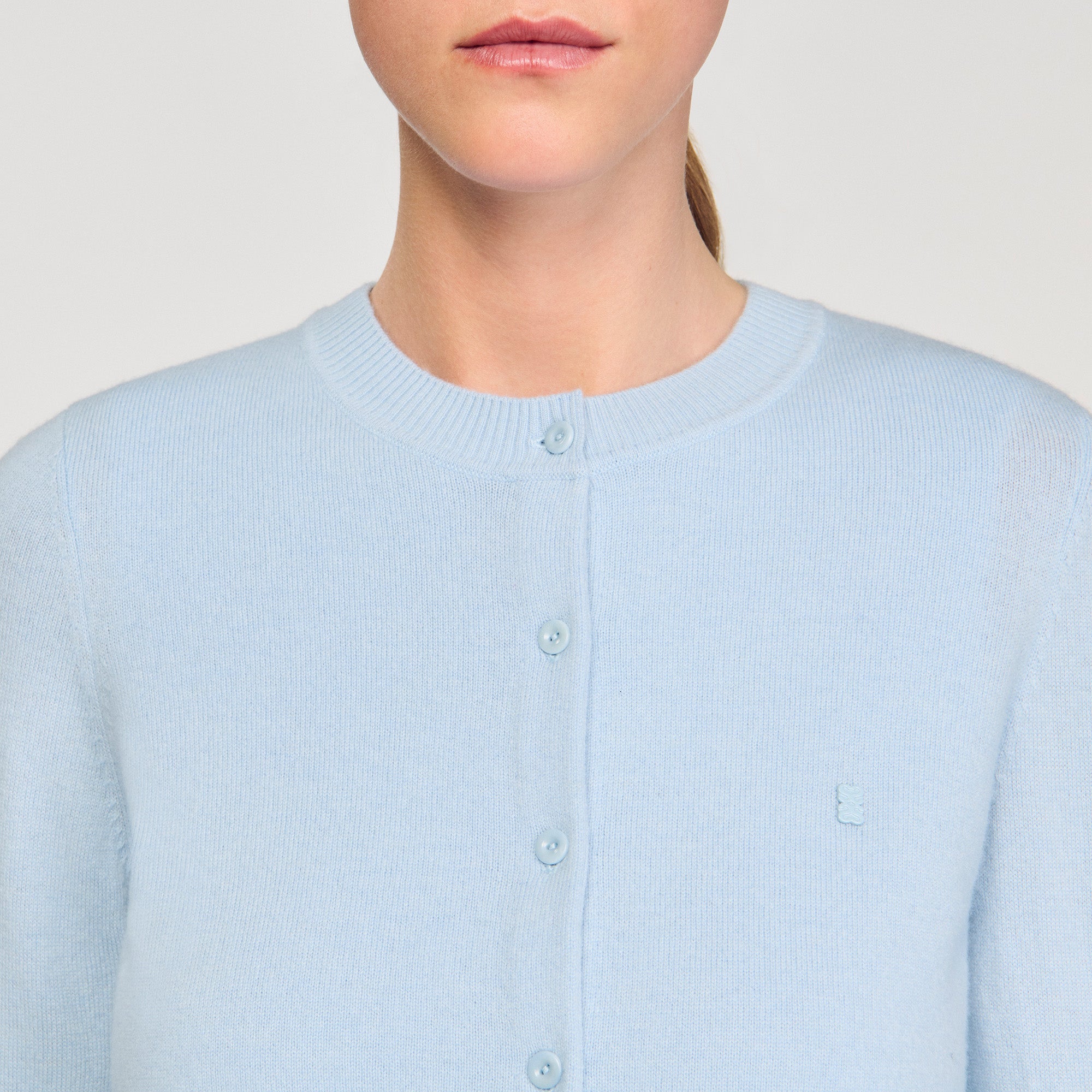 Emile Ruffled Cardigan Sky Blue