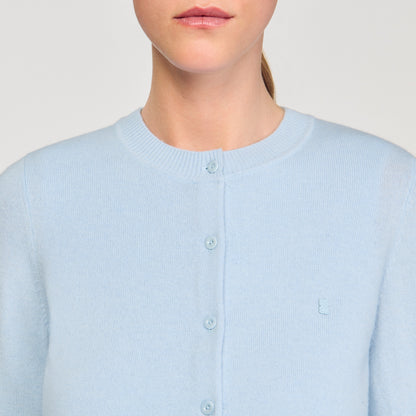 Emile Ruffled Cardigan Sky Blue