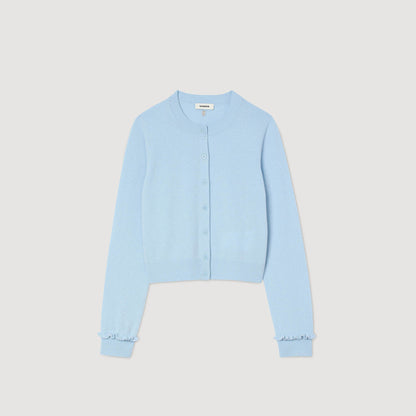 Emile Ruffled Cardigan Sky Blue