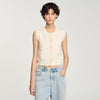 Textured Tweed Cardigan Ecru