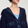 Cardigan With Denim Details Navy Blue
