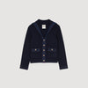Cardigan With Denim Details Navy Blue