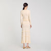 Saphir Ruffled Cardigan Ecru