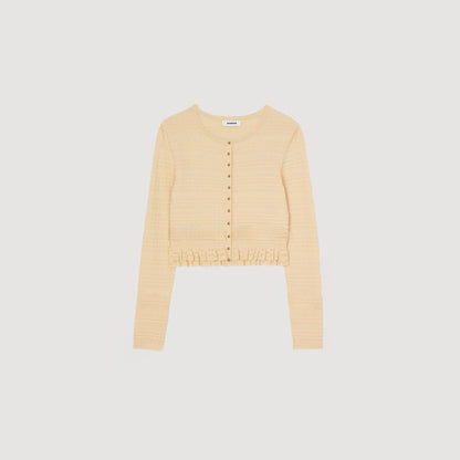 Saphir Ruffled Cardigan Ecru