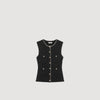 Henria Decorative Tweed Waistcoat Black