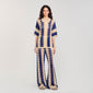 Palmas Two-Tone Knit Cardigan Blue / Ecru