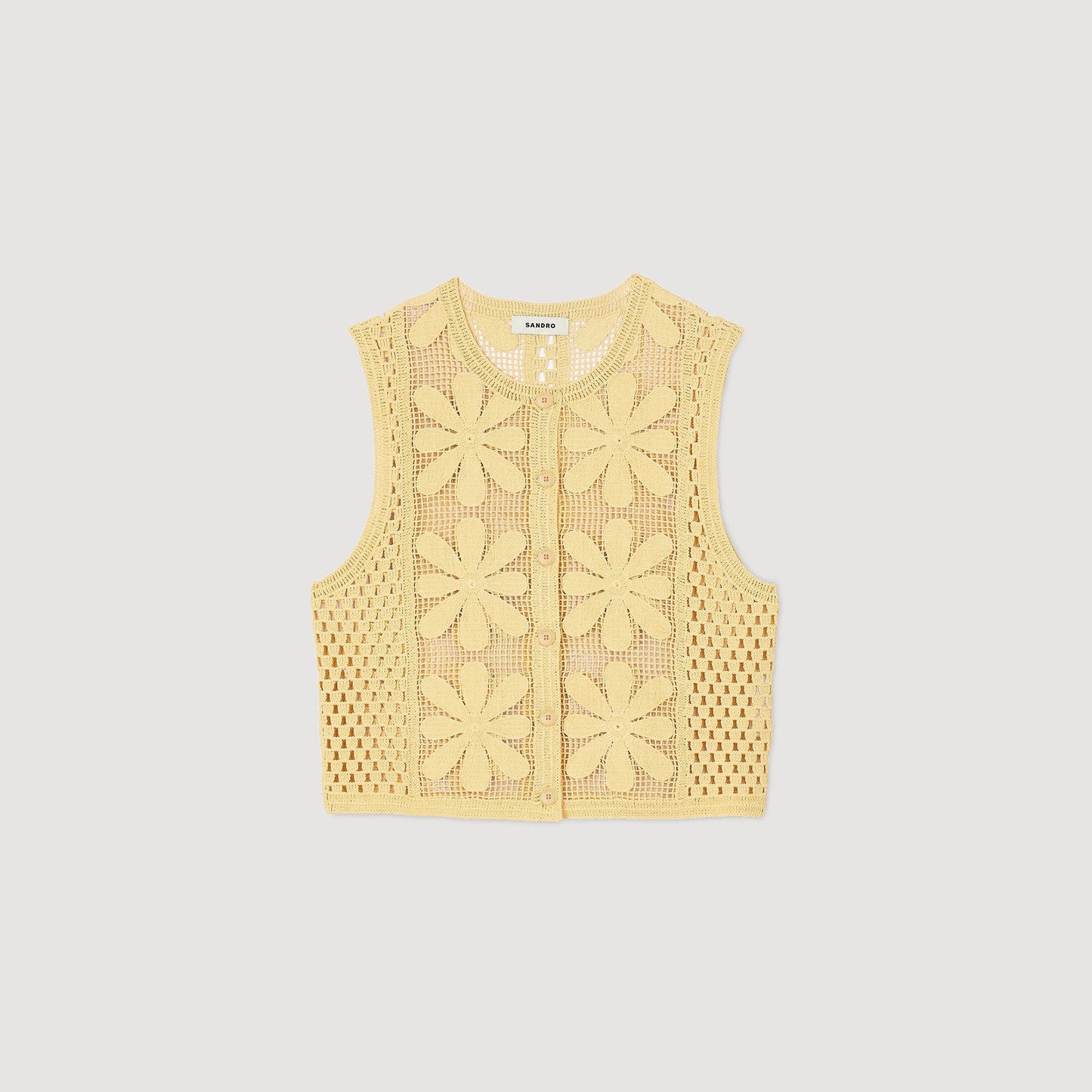 Loulou Crochet Cardigan Yellow