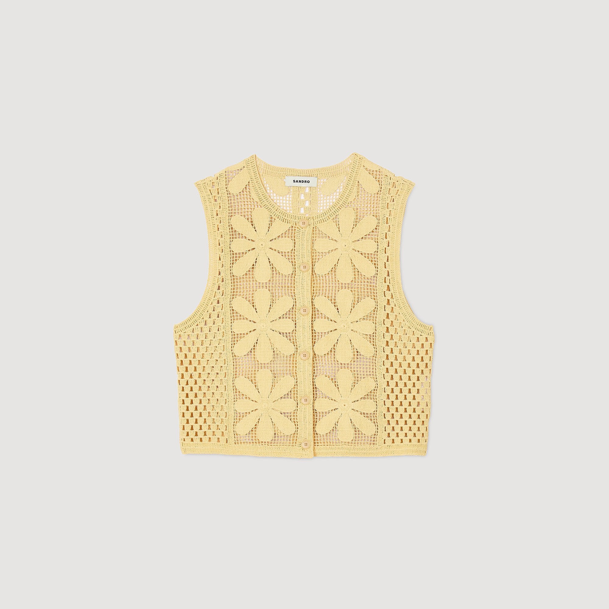 Loulou Crochet Cardigan Yellow