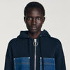 Adriane Knit And Denim Sweatshirt Navy Blue