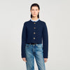 Meunie Cardigan With Ruffle Collar Navy Blue