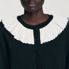 Roman Cardigan With Contrast Collar Black