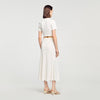 Nice Cropped Pointelle Knit Cardigan Ecru