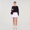 Meuna Cardigan with removable ruffle collar Brown