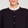 Meuna Cardigan with removable ruffle collar Brown