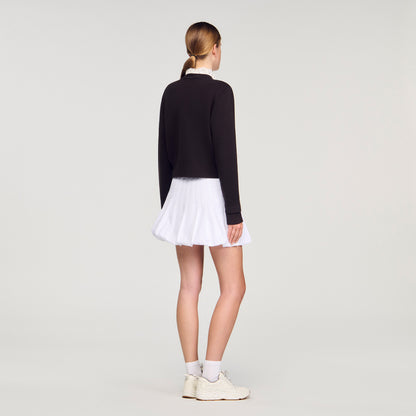 Meuna Cardigan with removable ruffle collar Brown