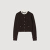 Meuna Cardigan with removable ruffle collar Brown