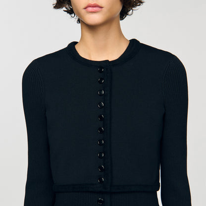 Axel Cropped Cardigan Black