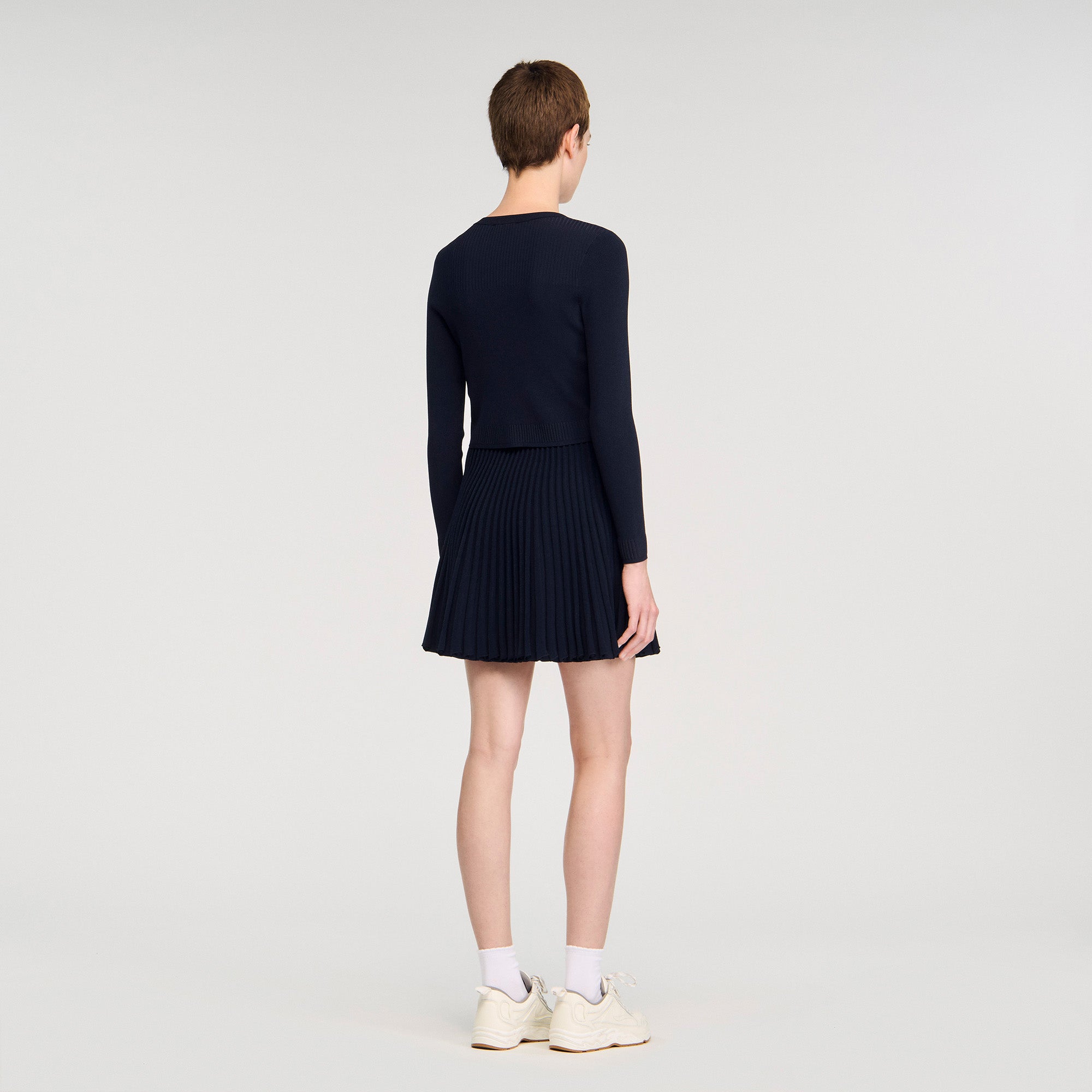 Magdaleina Fine Knit Cardigan Navy Blue