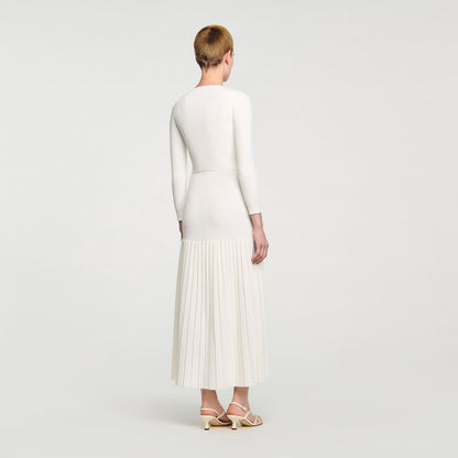 Bello Cropped Rib Knit Cardigan Ecru