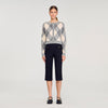 Euryane Argyle Pattern Cardigan Grey