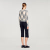 Euryane Argyle Pattern Cardigan Grey