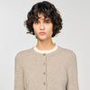 Eleome Cardigan With Contrast Collar Taupe