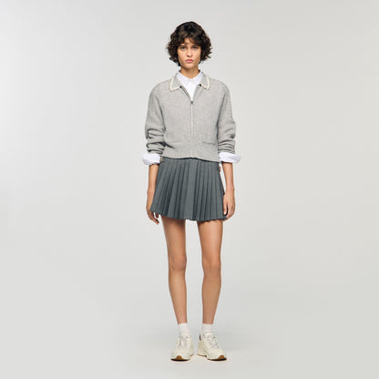 Ameo Cardigan With Beaded Collar Grey