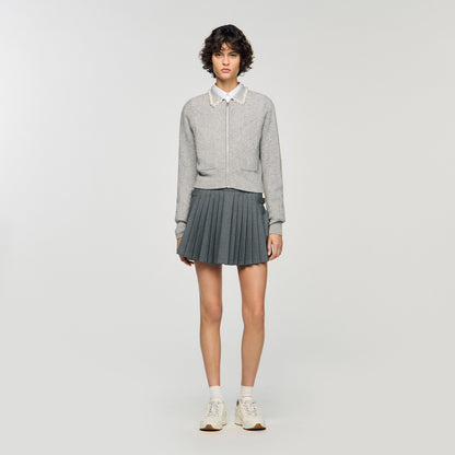 Ameo Cardigan With Beaded Collar Grey