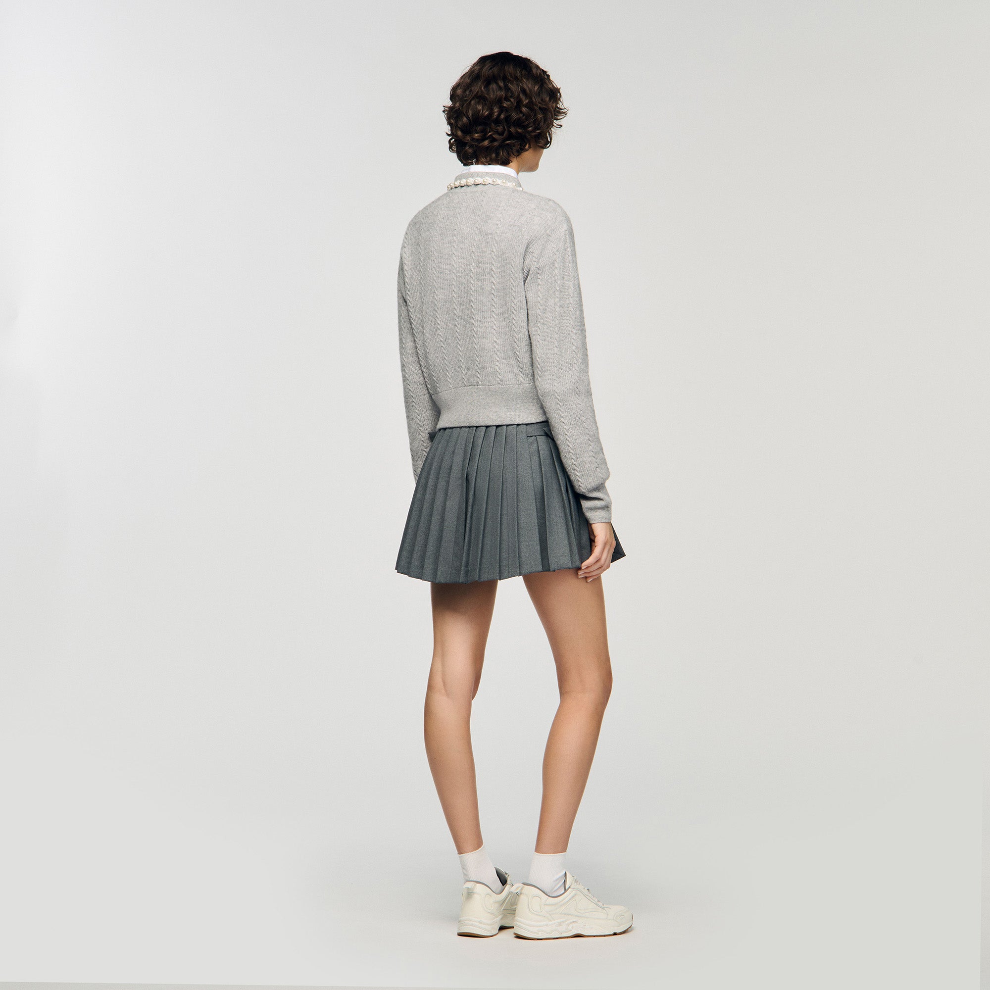 Ameo Cardigan With Beaded Collar Grey