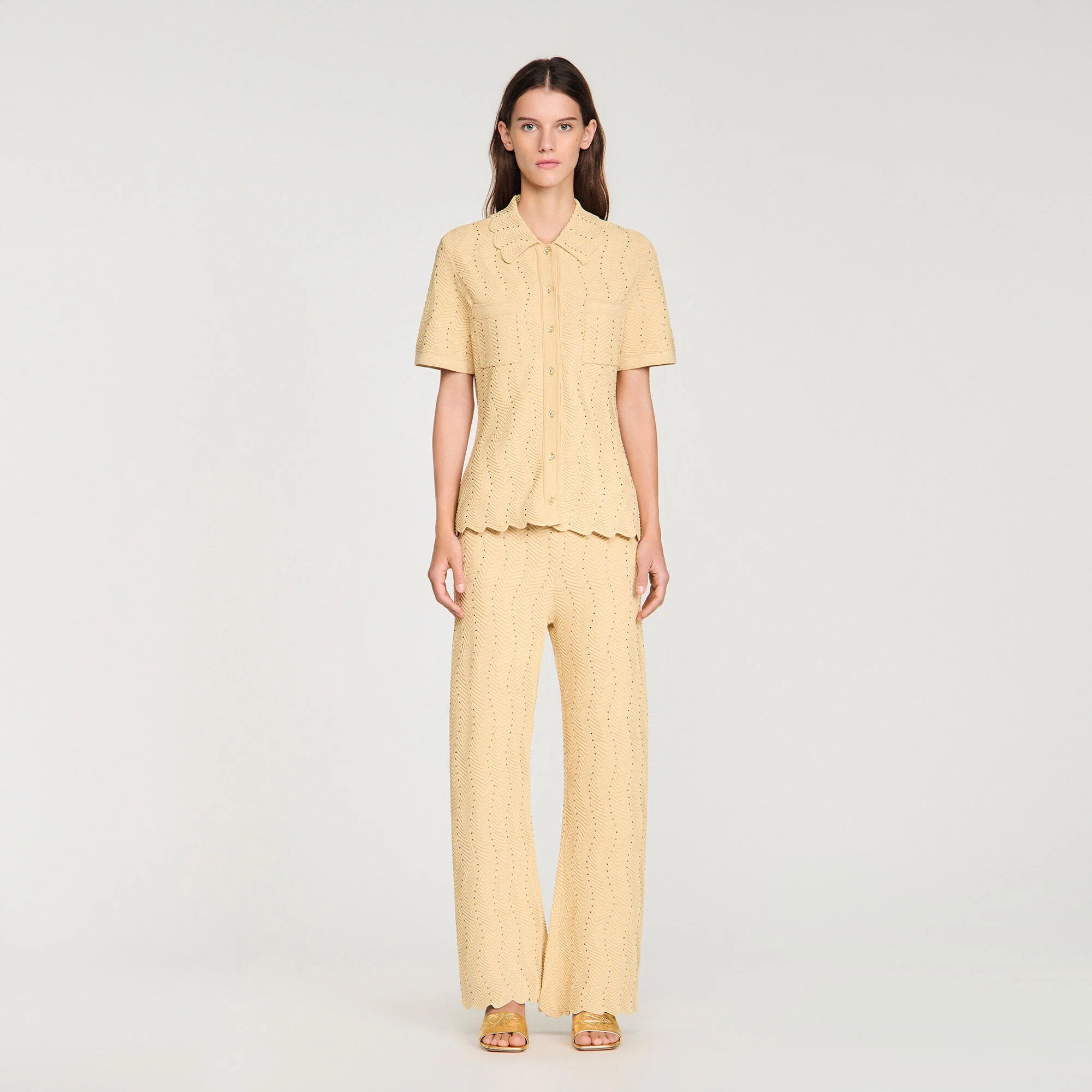 Lola Strass Cardigan Gold