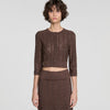 Lisane Cropped rhinestone cardigan Brown