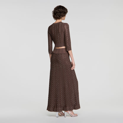 Lisane Cropped rhinestone cardigan Brown