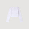 Leva Cropped Pearled Cardigan White